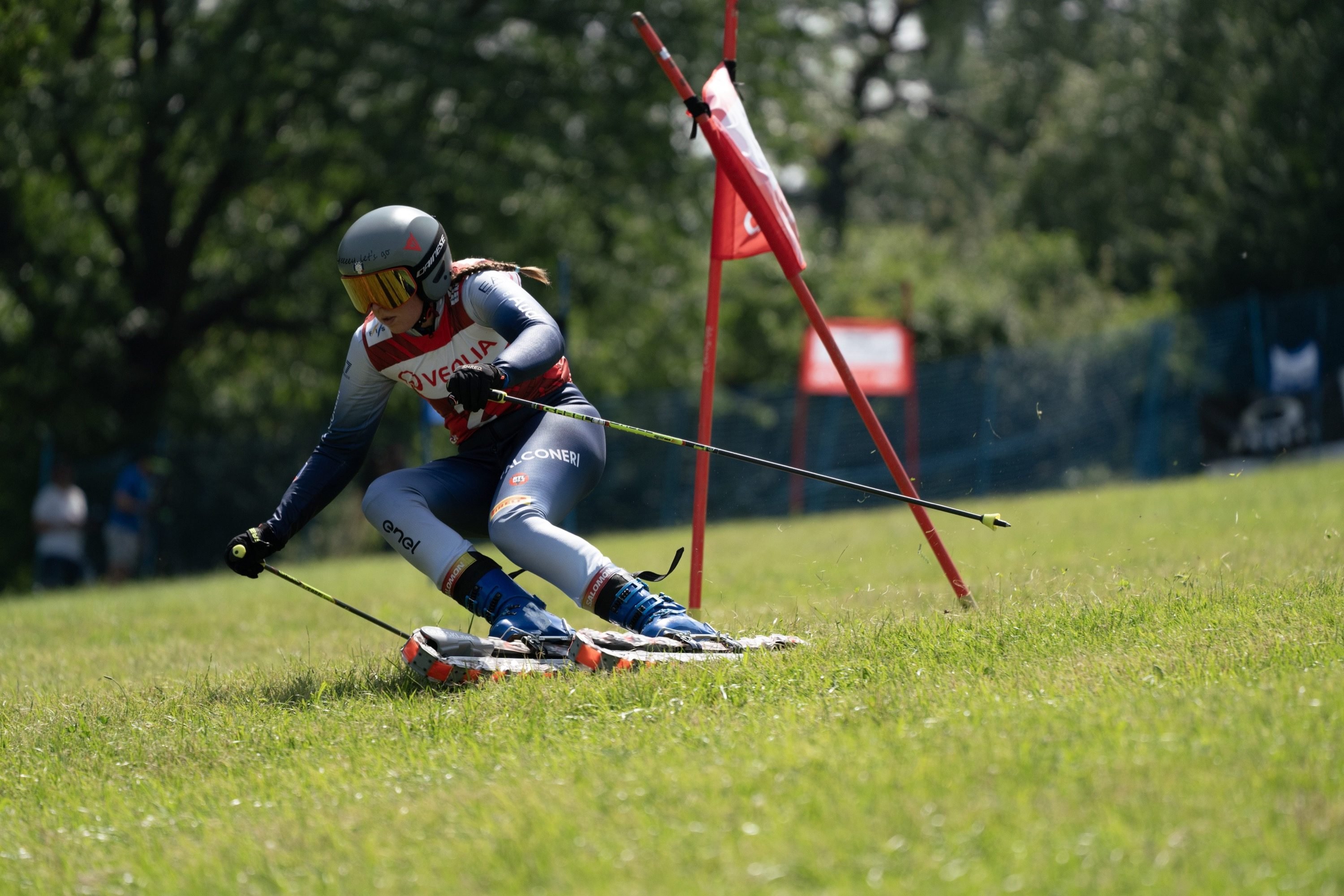 Grass skiing racing